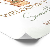 グリーンベアーホットエアバルーン赤ちゃんシャワーへようこそ ポスター (角)