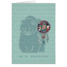 グリーンベア付きドリームキャッチャー先住民アメリカン