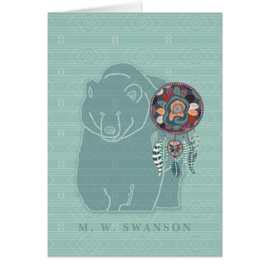 グリーンベア付きドリームキャッチャー先住民アメリカン (正面)