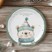 グリーンベア誕生日 | ウィンターワンダーランドパーティー ペーパープレート