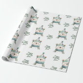 グリーンベア誕生日 | ウィンターワンダーランドパーティー ラッピングペーパー (アンロールド)