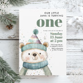 グリーンベア誕生日 | ウィンターワンダーランドパーティー 招待状