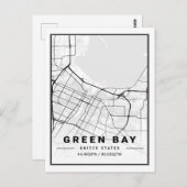 グリーンベイウィスコンシンUSAトラベルシティマップ ポストカード (正面/裏面)