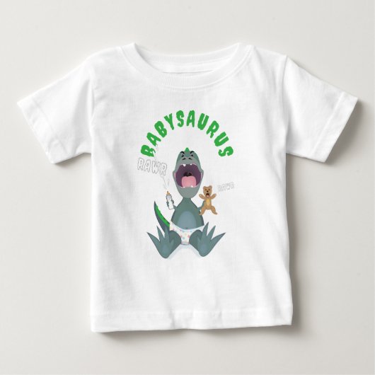 グリーンベイビザウルスTレックス ベビーTシャツ (正面)