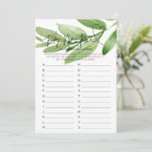 グリーンベイビーシャワゲーム 赤ちゃんの名前レースカード 招待状 (スタンド正面)