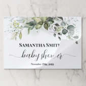 グリーンベイビーシャワーユーカリプテスティア遠くにランチョンマット ペーパーパッド (折り畳み)