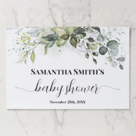 グリーンベイビーシャワーユーカリプテスティア遠くにランチョンマット ペーパーパッド