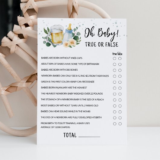 グリーンベイビー True or False ゲームカードを沸騰させよう 招待状