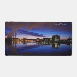 グリーンベイ、ウィスコンシン夜景デスクマット デスクマット