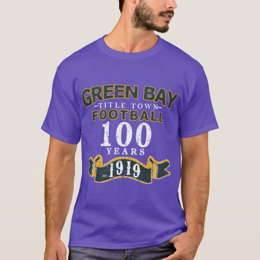 グリーンベイ フットボール 100周年記念 リトロ Tシャツ (正面)