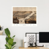 グリーンベイ， WIパノラママップ – 1867 ポスター (ホームオフィス)