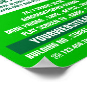 グリーンベッドロゴホステルアコモデーション広告ズ ポスター (角)