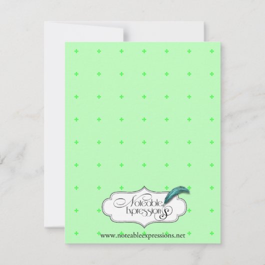 グリーンベビーアニマル移動ベビーシャワー招待状 招待状 (裏面)