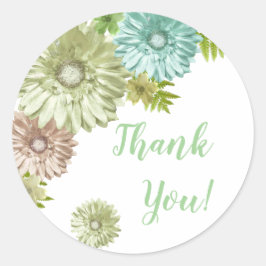 グリーンベビーイン開花ブランチシャワーサンキュー ラウンドシール