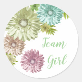 グリーンベビーイン開花ブランチシャワーチームガール ラウンドシール