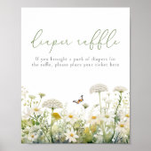 グリーンベビーイン開花ワイルドフラワーおむつラッフル ポスター (正面)