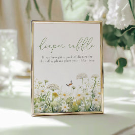 グリーンベビーイン開花ワイルドフラワーおむつラッフル ポスター