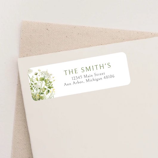 グリーンベビーイン開花ワイルドフラワー差出人住所 ラベル