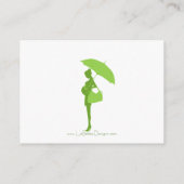 グリーンベビーシャワーシルエットおむつラッフルチケット エンクロージャーカード (裏面)