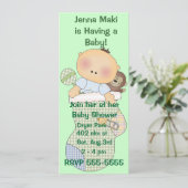 グリーンベビーシャワーパーティの招待状 招待状 (スタンド正面)