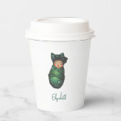 グリーンベビースワドルシャワー紙カップ 紙コップ (正面)