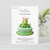 *~*グリーンベビードラゴンフォトAP88バースデーパーティー 招待状 (スタンド正面)