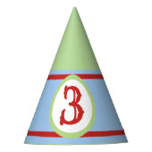 グリーンベビーブルーレッドカスタム番号 パーティーハット (正面)