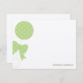 グリーンベビーラトルシャワーありがとう サンキューカード (正面/裏面)