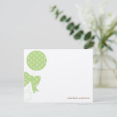 グリーンベビーラトルシャワーありがとう サンキューカード (スタンド正面)