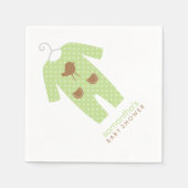 グリーンベビー衣装ベビーシャワー スタンダードカクテルナプキン (正面)
