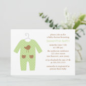 グリーンベビー装男女兼用置ベビーシャワー 招待状 (スタンド正面)