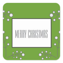 グリーンベリモダンーホリデーステッカー