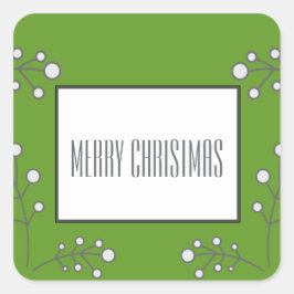 グリーンベリモダンーホリデーステッカー スクエアシール