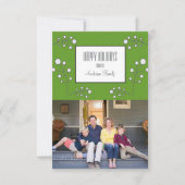 グリーンベリモダンーホリデーフォトカード 招待状 (正面)