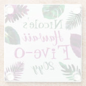 グリーンベリーピンク葉ズHawaii 5-0 50誕生日 ガラスコースター (裏面)