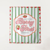 グリーンベリーファーストストロベリー誕生日背景 タペストリー (正面)