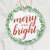 グリーンベリーリースメリー&ブライトクリスマス フェイバータグ (正面)