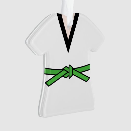 グリーンベルトの練習忍者 パーソナライズされた オーナメント (正面)