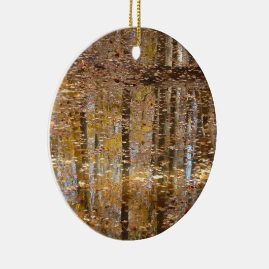 グリーンベルトパークでのスティルクリークでの反射 セラミックオーナメント (右)