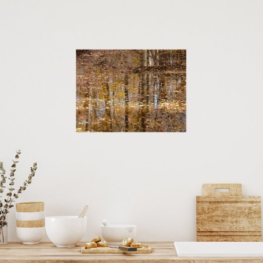 グリーンベルトパークでのスティルクリークでの反射 ポスター (キッチン)