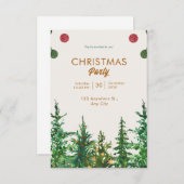 グリーンベージュウィンタークリスマス 招待状 (正面/裏面)