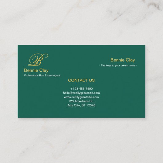 グリーンベージュエレガントエステートエージェント 名刺 (裏面)