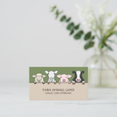 グリーンベージュファーム動物獣牛の牛の羊ヤギ豚 名刺 (スタンド正面)