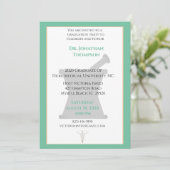 グリーンベージュモルタルペスル薬学卒業 招待状 (スタンド正面)