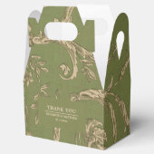 グリーンベージュヴィンテージパター結婚ンラップ フェイバーボックス (オープン)