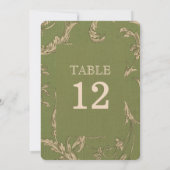 グリーンベージュヴィンテージパター結婚ンラップ 招待状 (裏面)