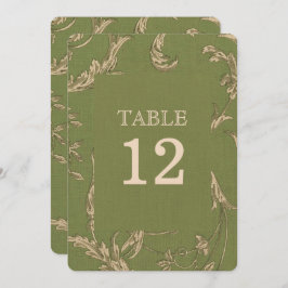 グリーンベージュヴィンテージパター結婚ンラップ 招待状