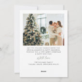 グリーンベージュ素朴アーチフォトクリスマスカード シーズンカード (裏面)