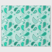 グリーンペイズリー包装紙 ラッピングペーパー (フラット)