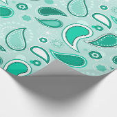 グリーンペイズリー包装紙 ラッピングペーパー (角)